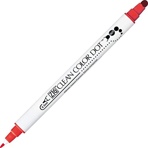 Kuretake Clean Colour Stylo à pois Rouge 20 à pointe modulable