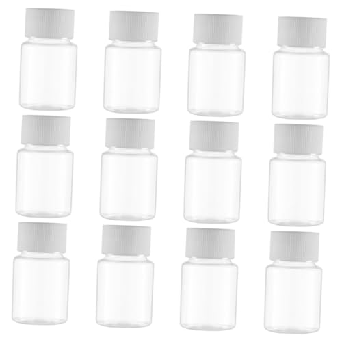 Ciieeo 12Pcs Empty Medicine Bottles with Caps Containers for Liquid and Solid Medication Storage for Travel and Home Use