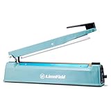 LinsnField Commercial Bag Sealers 12 inch, 2mm Sealing Width Iron Impulse Sealer, Heavy Duty Manual Shrink Wrap Heat Sealer Machine with 1 Replacement Kits 2 Fuses, Blue