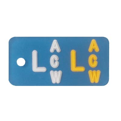 X-Ray Markers (Mark-Clear Plastic) - Blue/Red, Duo Markers, Half Copper/Half Standard, Left & Right Set, 3/8" Lead Letters "L" & "R"