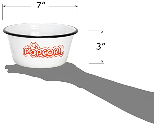 Red Co. NB-9041 Set Of 4 White Enamelware Metal Classic 1.2 Quart Popcorn Bowls thumb #5
