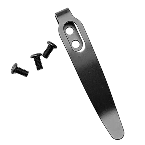 ネジ3本入りナイフ1セット。ステンレススチールバッククリップポケットウエストクランプ。折りたたみナイフハンドル。アクセサリーパーツ。バッククランプ。