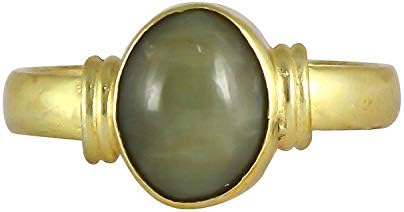 11.25 Ratti Natural Cat'S Eye Lehsuniya Cats Eye Stone Ashtadhatu Adjustable Ring Rashi Ratna Origional And Certified Ashta Dhatu Free Size Anguthi For Astrological Purpose-B07YB7JW-D1