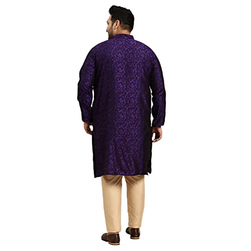 Sojanya PLUS (Since 1958), Men's Silk Blend Maroon Self Design Only Long Kurta4