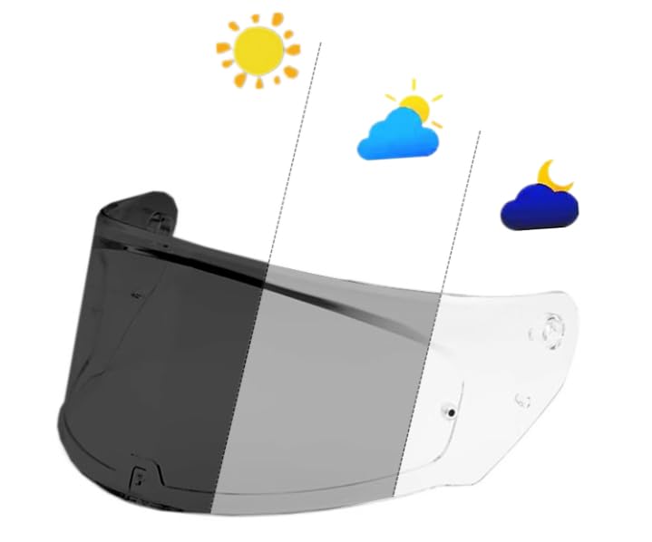 Image of PSLER Assault Rapid Stream Outer Helmet Visor - Motorcycle Helmet Face Shield Accessories Replacement for Assault Rapid Stream Outer FF320 FF353 FF328 FF800,Photochromic