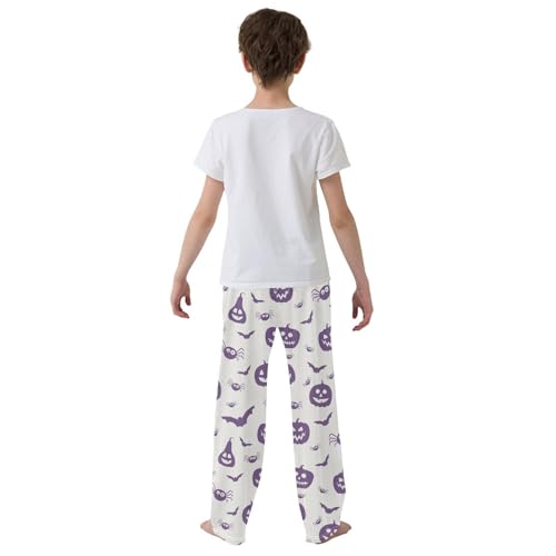 Boys' Pants Halloween Funny Pumpkin Lanterns Long Bottoms Jogger Pants Elastic Waist Trousers with Pockets S-XL3