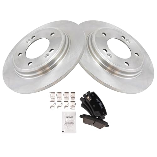 Image of TRQ Rear Brake Pad and Rotor Set Ceramic Compatible with 2021-2023 Hyundai Elantra