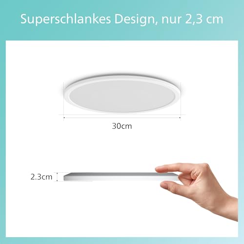 Philips Super Slim LED Bad-Deckenleuchte, Rund, 30 cm, Weiß – Ansicht 4