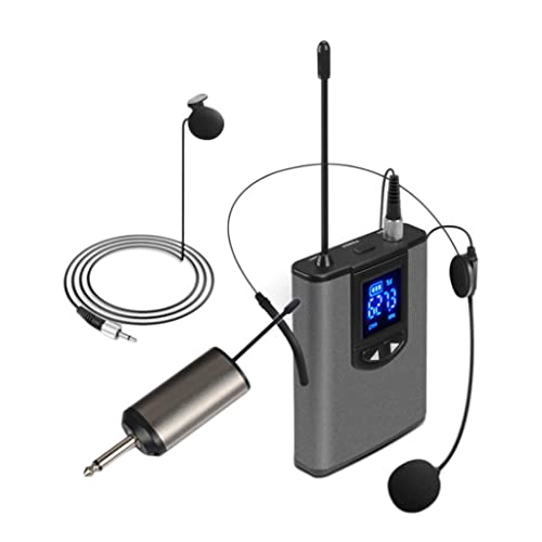 balikha Microfone de Faixa de Cabeça Sem Fio UHF/Microfone de Lapela com Transmissor de Bolso