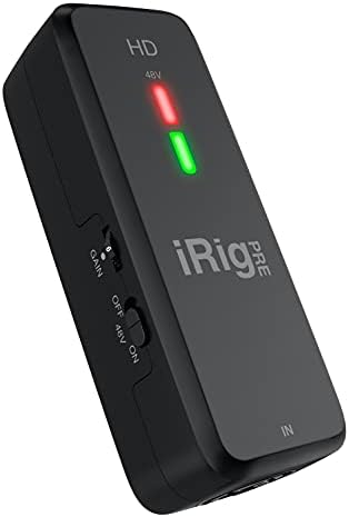 IK Multimedia iRig Pre HD Class-A XLR mic preamp and Audio Interface with +48V Phantom Power, 24-bit, 96 kHz Sound Quality, switchable Direct Monitoring, for iPhone, iPad, Android, Mac and PC
