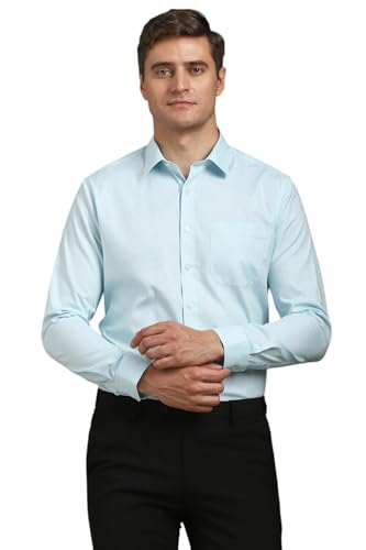 Image of Louis Philippe Men's Slim Fit Easy to Iron Everyday wear Premium Cotton Full Sleeve Checks Formal Shirt