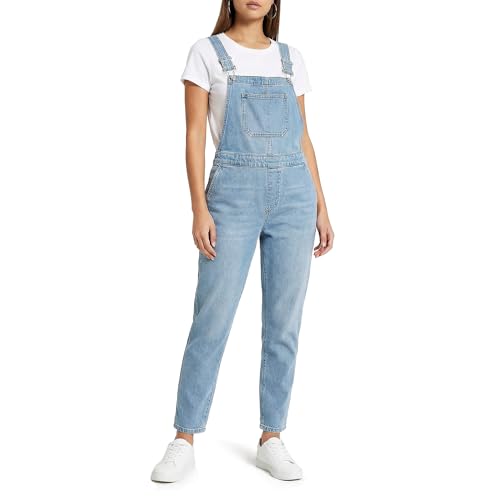 Salopette femme jean denim décontractée été avec poches pratiques