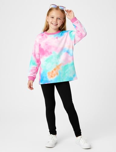 Image of PATPAT Girls Clothes Size 11-12 Years, Girls Fall Outfits, Turquoise Sweatshirts + Black Legggings 2 Piece Outfits Kids Clothing Sets Sweat Suit Tracksuit Set