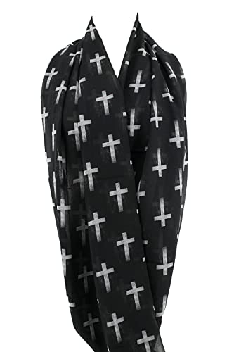 Etwoa's Cross Print Infinity Scarf Circle Scarf3