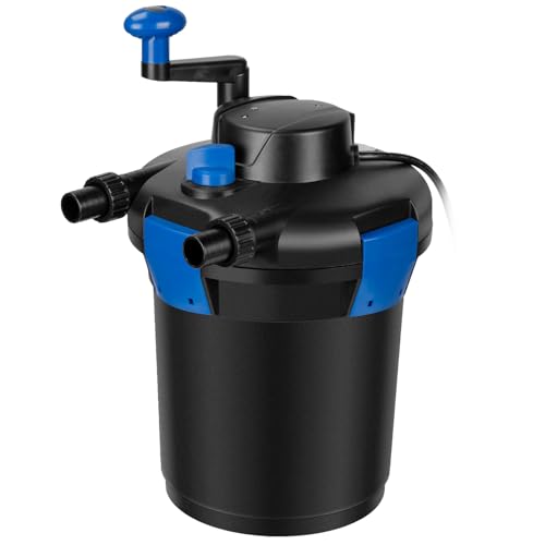 Anbull Bio Pressure Pond Filter, 1060GPH Pressurized Biological Pond Filter with 9watt Light, Pond Filter System with Convenient Cleaning Crank Handle for Fountain Pool, Koi Fish Aquarium Tank by Anbull - Used condition - US$104.49