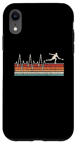 Carcasa para iPhone XR Disc golf retro Frisbee Heartbeat