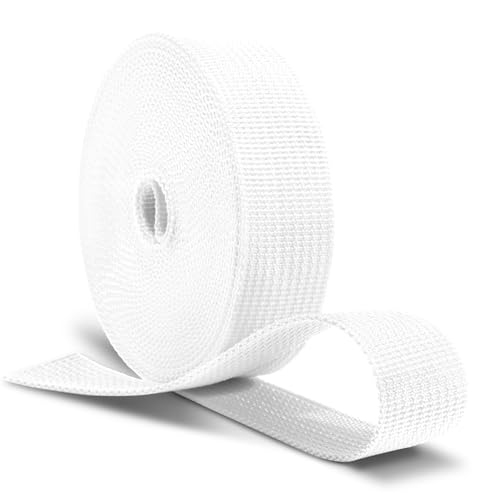 Image of CooBigo 12 Yards Webbing 1 inch & 1.5 inch & 2 inch Polypropylene Webbing Strap 1 Inch 1.5 Inch 2 Inch Wide Webbing Strapping for Bags /Lawn Chair /Pool Solar Cover DIY Crafting
