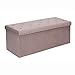 Bonlife Terciopelo Lujo Taburetes Plegables Almacenaje con Remaches,Baúl Puff Juguetes Dormitorio,Banco para Entrada de Pasillo,Morado,110x38x38cm