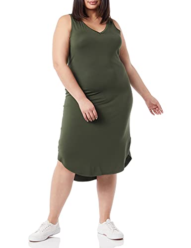 Image of Amazon Essentials Women's Jersey Regular-Fit Sleeveless V-Neck Midi Dress (Previously Daily Ritual)