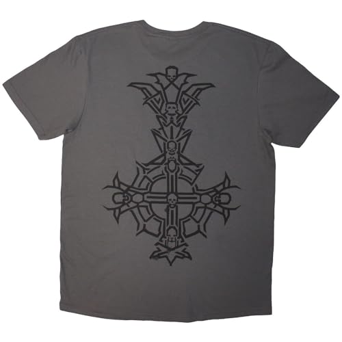 T-shirt Ghost de qualité supérieure avec impression Grucifix Outline durable