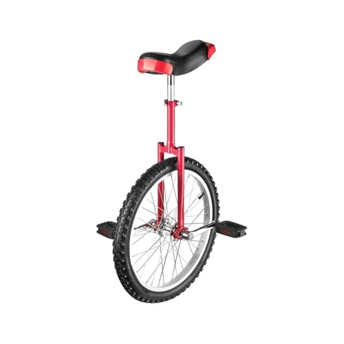 Klivex一輪車 18インチ スタンド付 ユニサイクル 組み立て式 競技用 大人用 子供用 スポーツ バランス感覚・体幹を鍛えられます 運動キッズ 誕生日 プレゼント バランスバイク (レッド)