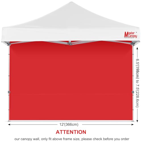 Image of MASTERCANOPY 12x12 Pop Up Canopy Sidewall Only 1-Pack Red