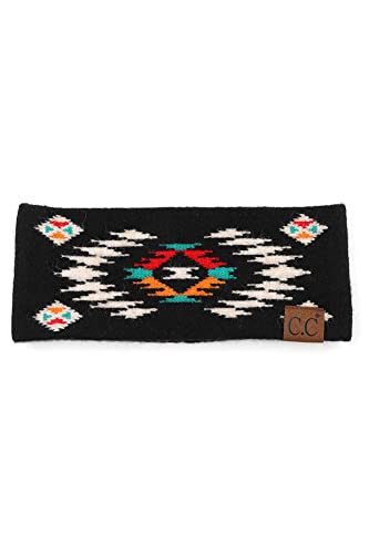 ScarvesMe Women Soft Knit Aztec Headband Headwrap (Black)