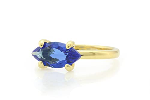 Bague saphir bleu fait main style Anemone, bijou artisanal haut de gamme
