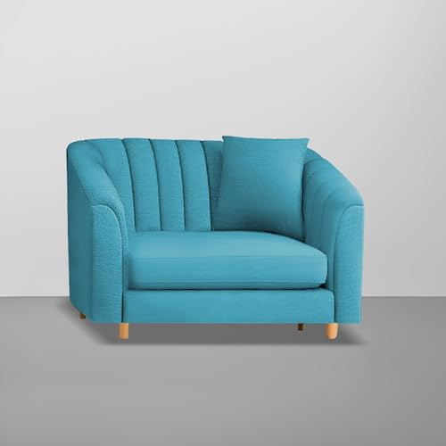 Image of Casaliving Doraldo 1 Seater Sofa Set for Living Room (Turquise Colour) Premium Fabric Sofa