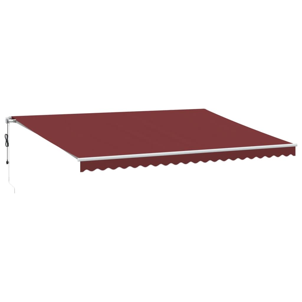 Festnight Store Banne Motorisé 5x3,5 Store banne Electrique avec Télécommande Auvent Rétractable à Bras Repliable pour Balcons Terrasse et Jardin-Bordeaux et blanc-500 x 350 cm