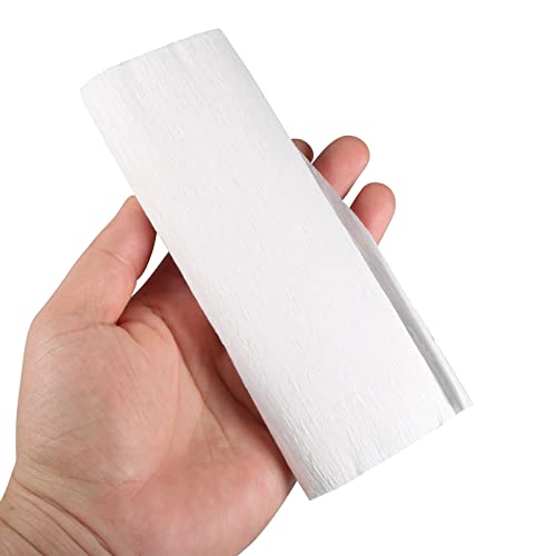 Meccanixity Crepe Paper Roll 8.2Ft Long 5.9 Inch Wide For Wedding Ceremony Various Large Festivals Decoration, White Pack Of 3 #TOP3