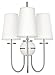 Robert Abbey 1419 Fineas - Three Light Chandelier, Dark Antique Nickel/Alabaster Stone Finish with Ascot White Fabric Shade