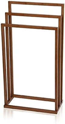 MV Bamboo Square Freestanding 3-Tier Towel Bathroom Rack Stand Bar Towel Holder