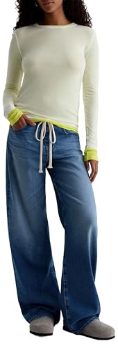 AG Womens Adria Cinched Low Rise Wide Leg Copenhagen Size: Small Inseam: 32