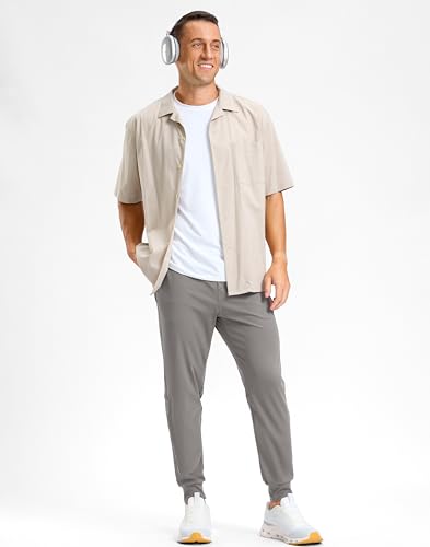 Image of G Gradual Men's Golf Joggers Pants with Zipper Pockets Stretch Sweatpants Slim Fit Track Pants Joggers for Men Work Running