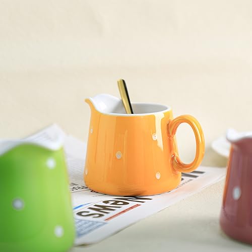 Choold Polka Dot Ceramic Creamer With Handle,Coffee Milk Creamer Pitcher/Serving Pitcher/Sauce Pitcher/Milk Creamer Jug For Kitchen 8.5Oz thumb #2