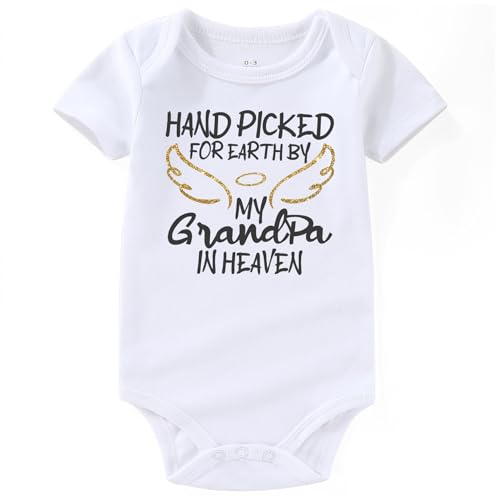 shlrzy handpicked for earth by my gandma grandpa in heaven pregnancy announcement for grandparents baby bodysuit