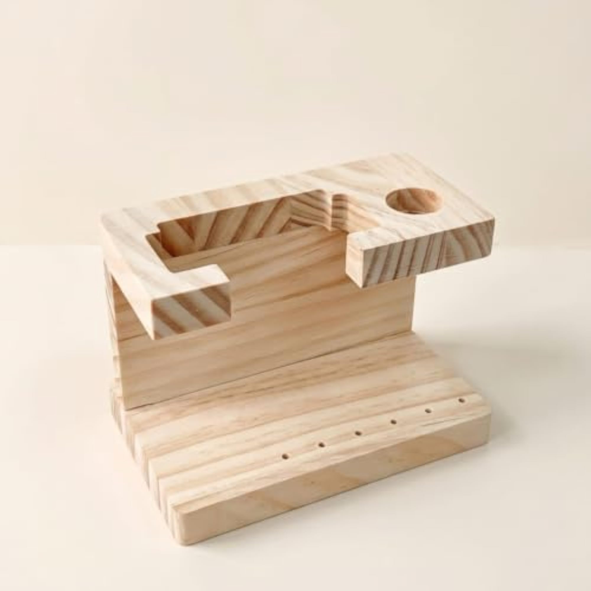 Wooden Nail Drill Machine Organizer Rack
