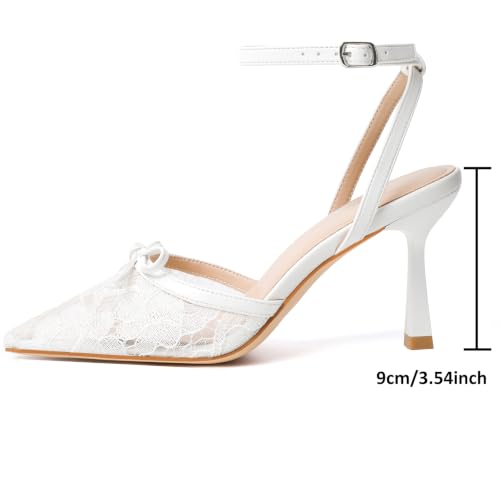 Image of Susanny Heels for Women Stiletto Closed Pointed Toe Backless Dress Shoes High Heels Sexy Kitten Pumps Wedding Guest Party Dance Prom Dressy Comfort Shoes
