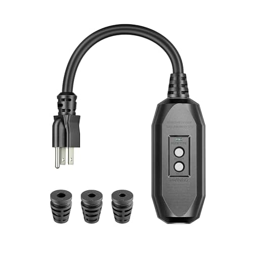 DEWENWILS GFCI Replacement Plug Inline Assembly, Auto-Monitoring GFCI Extension Cord, Manual Reset 3-Prongs Plug for Power Pressure Washer, Power Tools, Lawn Equipment, SJTW 14/3, UL Listed,