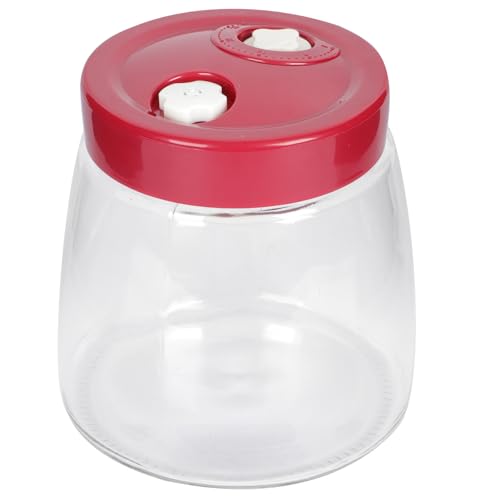 FOMIYES Bote de Cristal Sellado 1000ml Transparente para Almacenar Alimentos Secos y Encurtidos, Frasco Multiusos Válvulas de Escape Dobles para Cocina y Conservación Doméstica