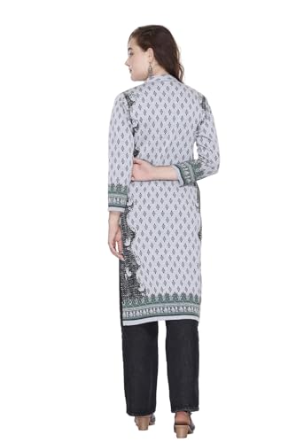 Image of Rosary Women's Winter Woolen Kurti Jacquard Straight Fit Ethnic Wear with 2 Side Pockets