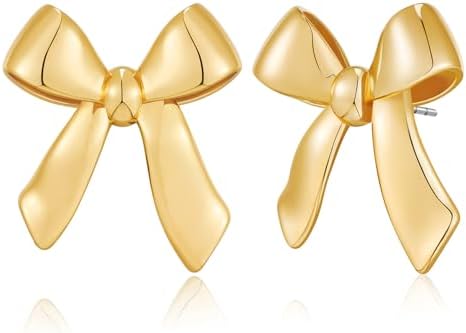 MUYAN Gold Bow Butterfly Stud Earrings Fashion Jewelry for Women