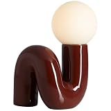 Fondant 11 3/4' Small Accent Lamp Chocolate Brown Glass Mid Century Modern