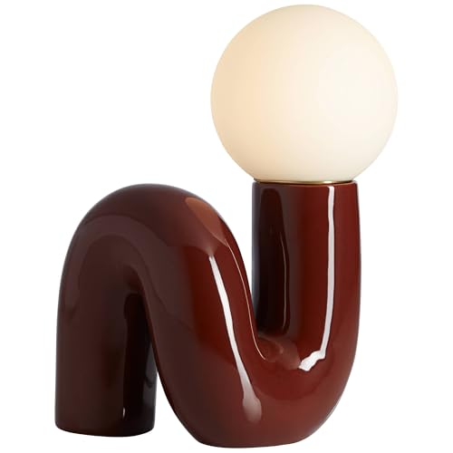Fondant 11 3/4 Small Accent Lamp Chocolate Brown Glass Mid Century Modern