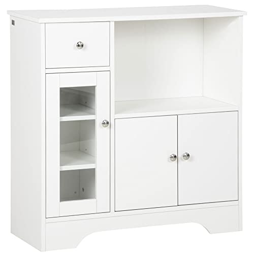DIMENSIONI: Questa credenza buffet misura 80L x 30P x 82A cm, con capacità di peso totale di 40 kg (20 kg piano d'appoggio, 2 kg cassetto, 3 kg per ripiano), montaggio richiesto