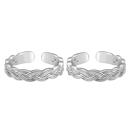 Image of GIVA 925 Silver Celtic Tide Toe Rings, Adjustable| Toe Rings for Women and Girls | With Certificate of Authenticity and 925 Stamp | 6 Month Warranty