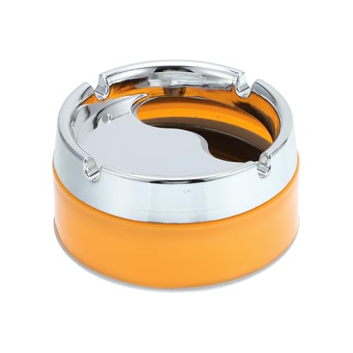 Image of uxcell Round Wind Resistant Car Ashtray Cigarette Ash Holder Yellow 8.5 x 5cm