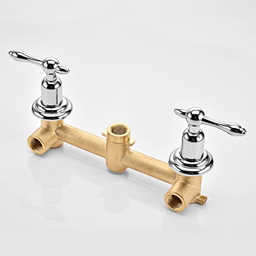 Sumerain Vintage Tub Faucet Wall Mount Bathtub Faucet 3 Hole 8 Inches Center Chrome #TOP5