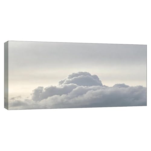 Soft White Clouds Canvas Wall Art Minimalist Sky Landscape Poster